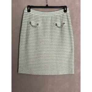 Ming Wang A-Line Skirt Women's Medium Multi-Stitch Jacquard Knit NEW